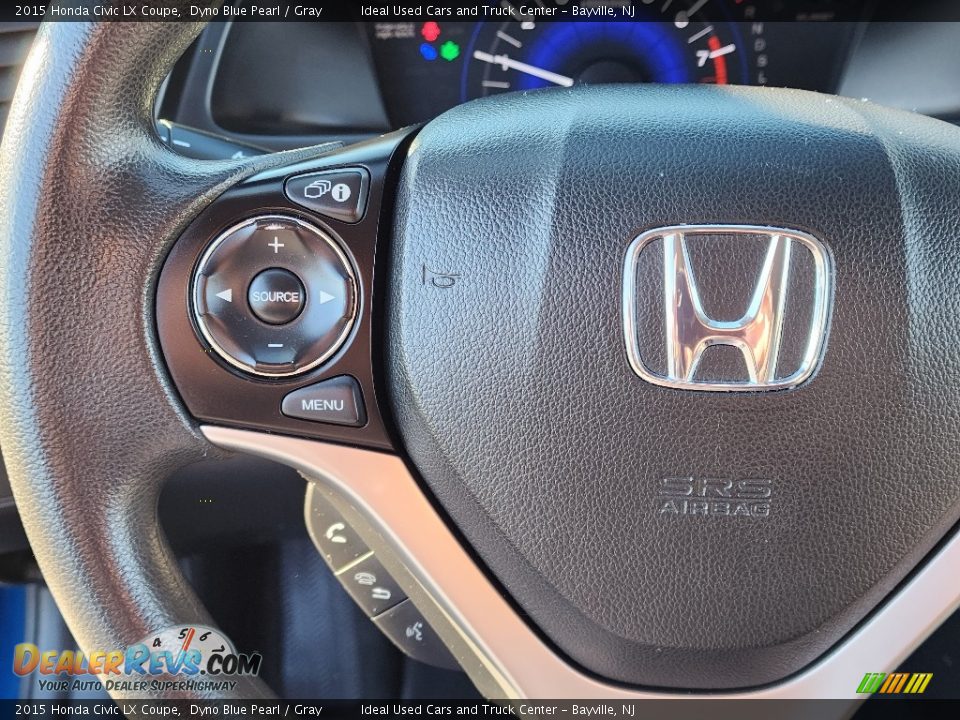 2015 Honda Civic LX Coupe Dyno Blue Pearl / Gray Photo #23