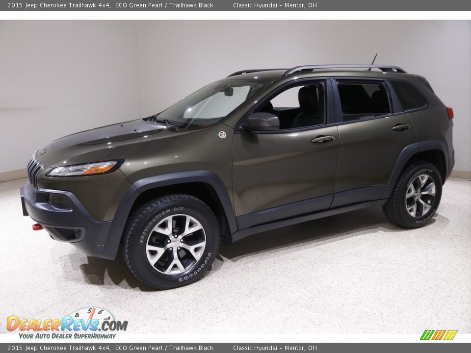 2015 Jeep Cherokee Trailhawk 4x4 ECO Green Pearl / Trailhawk Black Photo #3