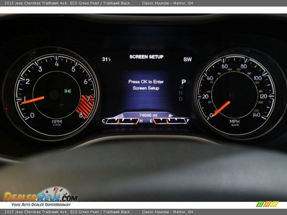 2015 Jeep Cherokee Trailhawk 4x4 ECO Green Pearl / Trailhawk Black Photo #8