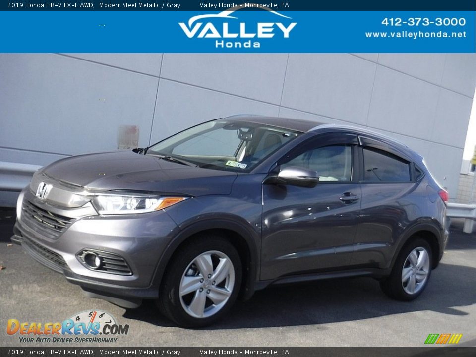 2019 Honda HR-V EX-L AWD Modern Steel Metallic / Gray Photo #1