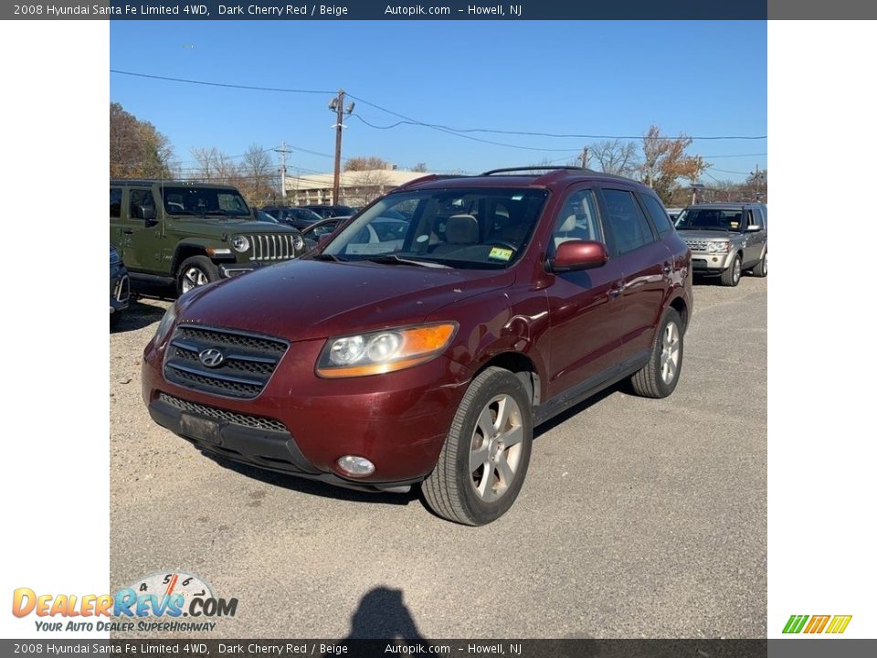 2008 Hyundai Santa Fe Limited 4WD Dark Cherry Red / Beige Photo #1