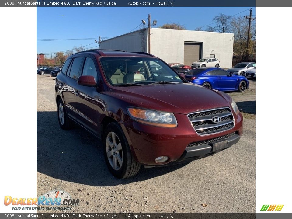 2008 Hyundai Santa Fe Limited 4WD Dark Cherry Red / Beige Photo #2