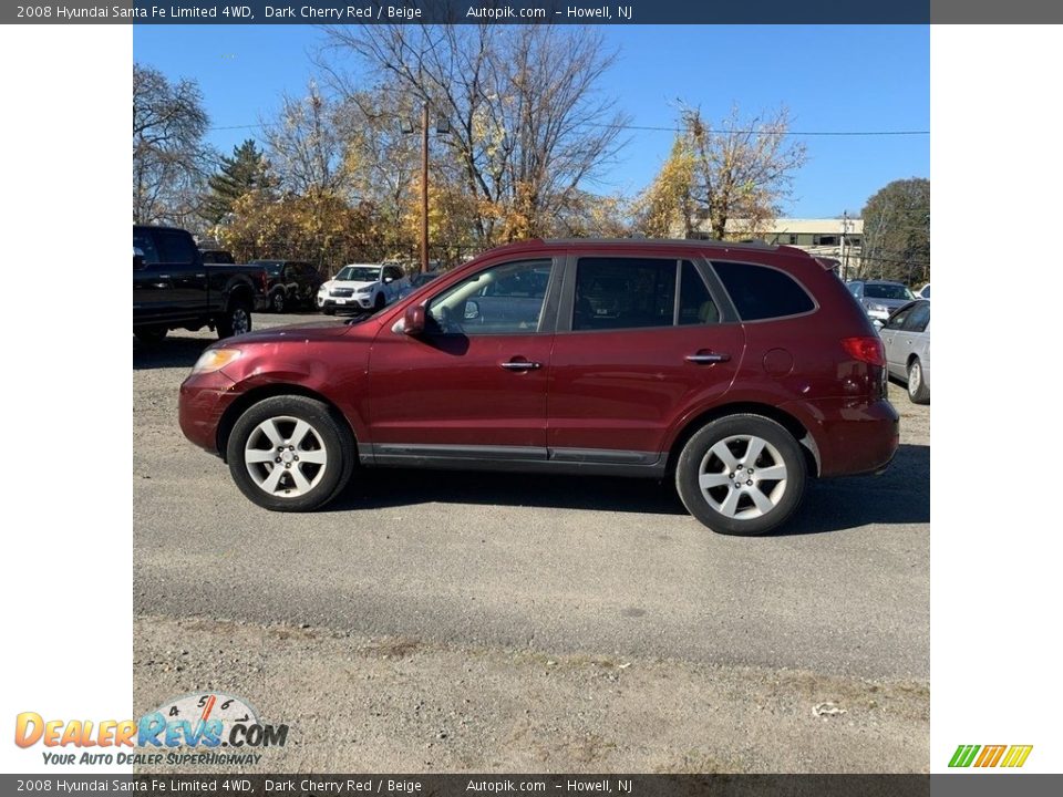 2008 Hyundai Santa Fe Limited 4WD Dark Cherry Red / Beige Photo #3