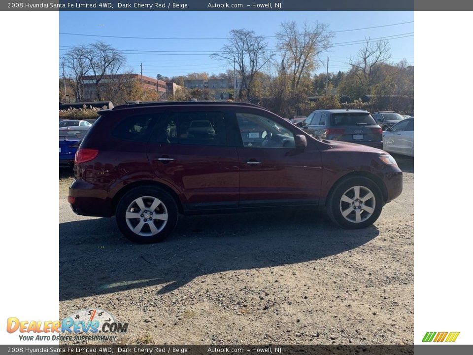 2008 Hyundai Santa Fe Limited 4WD Dark Cherry Red / Beige Photo #4