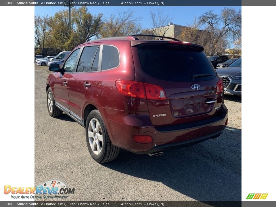 2008 Hyundai Santa Fe Limited 4WD Dark Cherry Red / Beige Photo #5