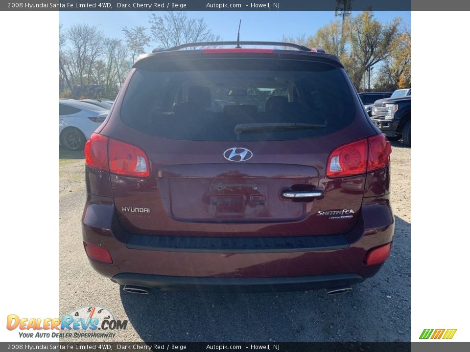 2008 Hyundai Santa Fe Limited 4WD Dark Cherry Red / Beige Photo #6