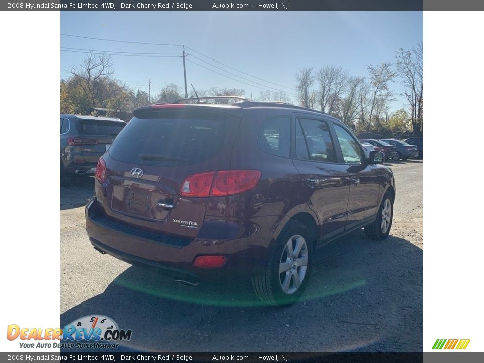 2008 Hyundai Santa Fe Limited 4WD Dark Cherry Red / Beige Photo #7