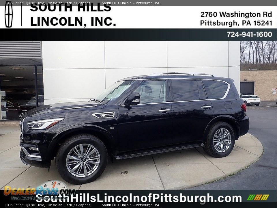 2019 Infiniti QX80 Luxe Obsidian Black / Graphite Photo #1