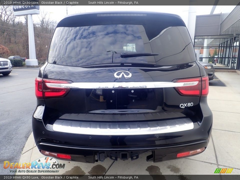 2019 Infiniti QX80 Luxe Obsidian Black / Graphite Photo #4