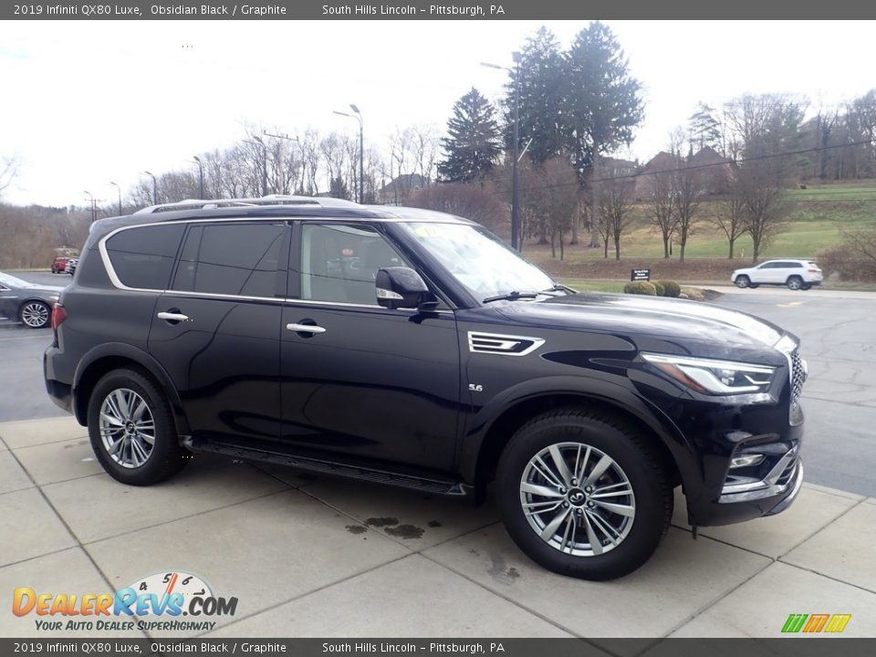 2019 Infiniti QX80 Luxe Obsidian Black / Graphite Photo #7