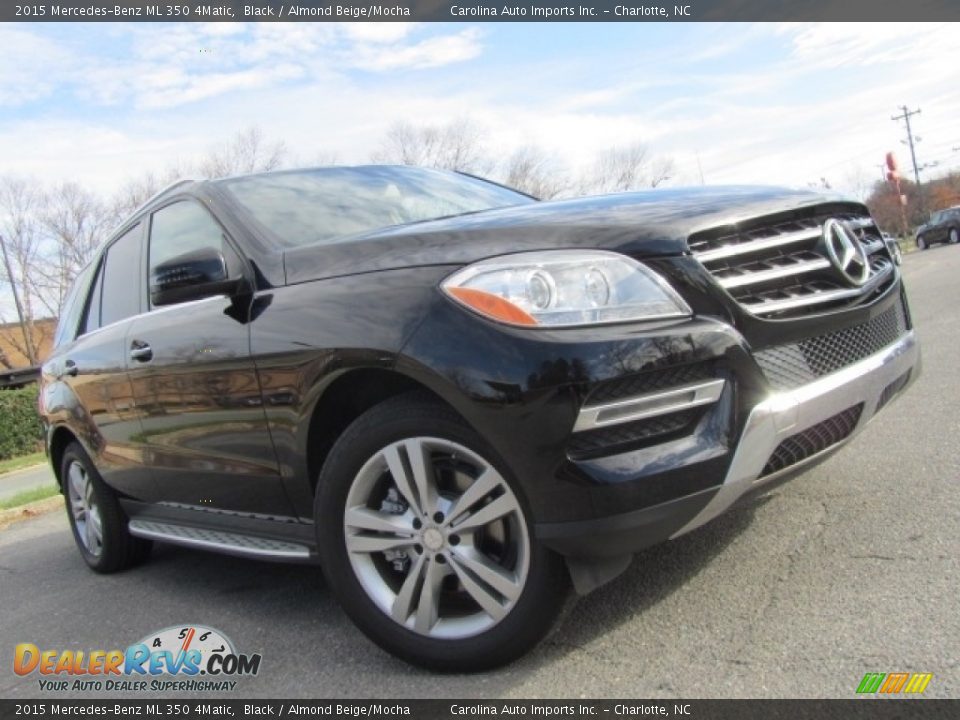 2015 Mercedes-Benz ML 350 4Matic Black / Almond Beige/Mocha Photo #3