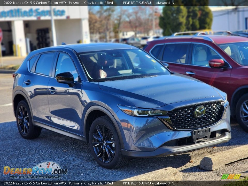 2022 Mazda CX-5 S Carbon Edition AWD Polymetal Gray Metallic / Red Photo #3