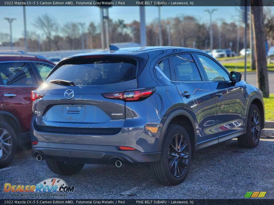 2022 Mazda CX-5 S Carbon Edition AWD Polymetal Gray Metallic / Red Photo #7