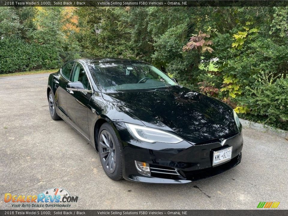 Solid Black 2018 Tesla Model S 100D Photo #1