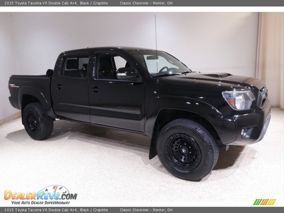 2015 Toyota Tacoma V6 Double Cab 4x4 Black / Graphite Photo #1