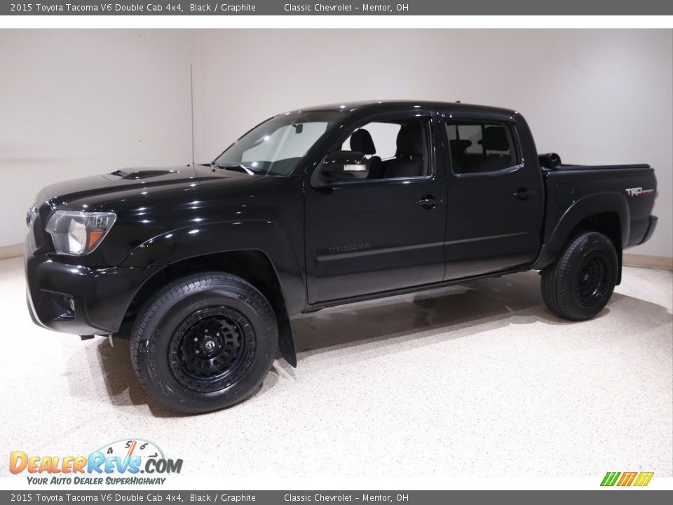 2015 Toyota Tacoma V6 Double Cab 4x4 Black / Graphite Photo #3