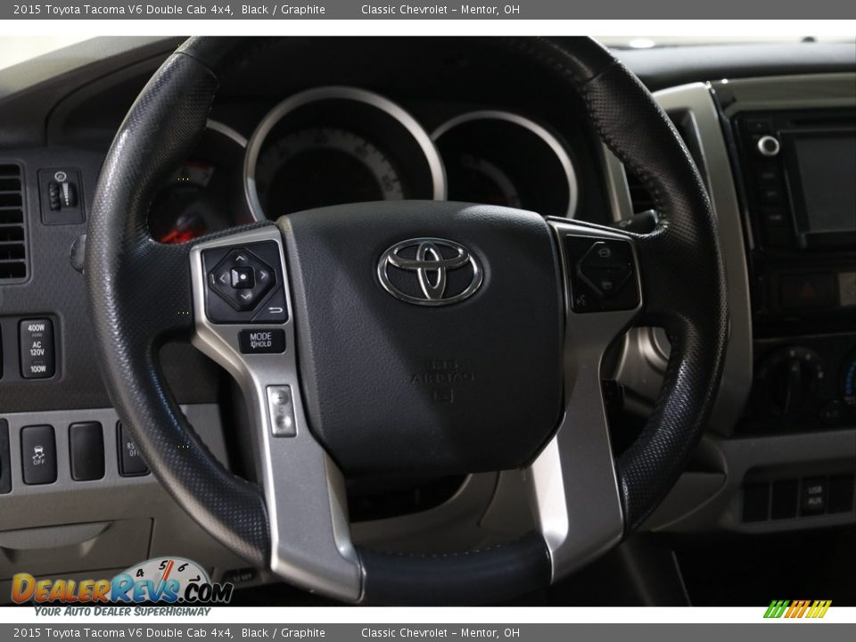 2015 Toyota Tacoma V6 Double Cab 4x4 Black / Graphite Photo #7