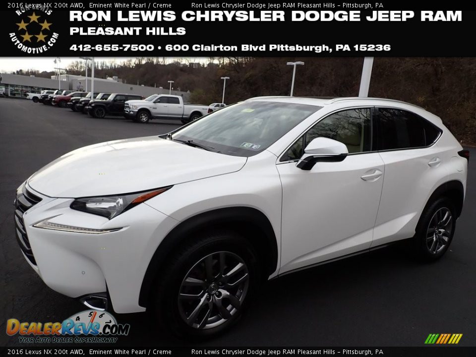 2016 Lexus NX 200t AWD Eminent White Pearl / Creme Photo #1