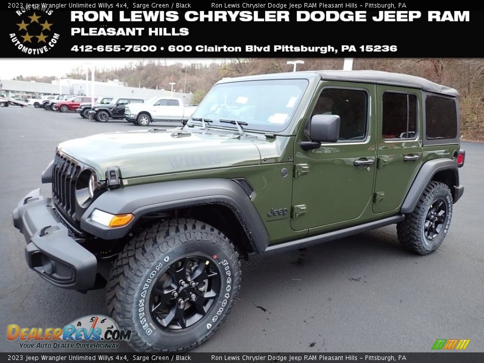 2023 Jeep Wrangler Unlimited Willys 4x4 Sarge Green / Black Photo #1
