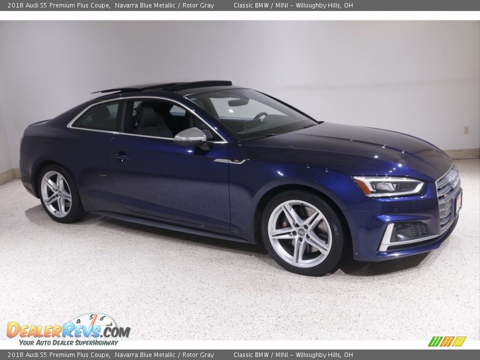 2018 Audi S5 Premium Plus Coupe Navarra Blue Metallic / Rotor Gray Photo #1