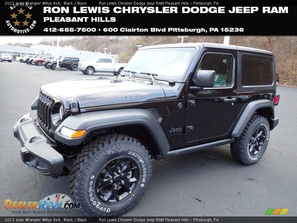 2023 Jeep Wrangler Willys 4x4 Black / Black Photo #1