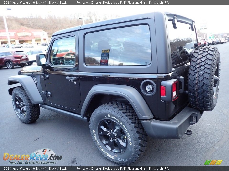 2023 Jeep Wrangler Willys 4x4 Black / Black Photo #3