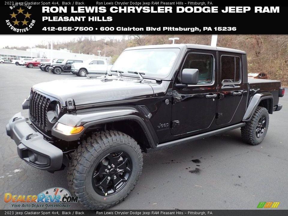 2023 Jeep Gladiator Sport 4x4 Black / Black Photo #1