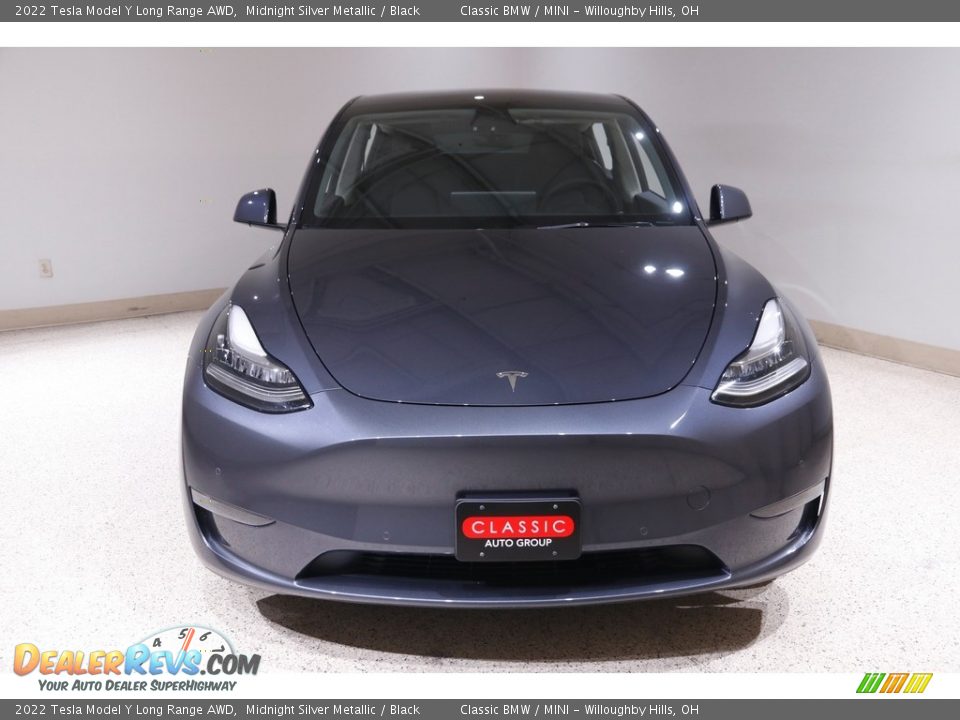 2022 Tesla Model Y Long Range AWD Midnight Silver Metallic / Black Photo #2