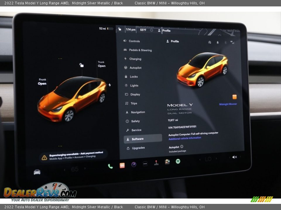2022 Tesla Model Y Long Range AWD Midnight Silver Metallic / Black Photo #17