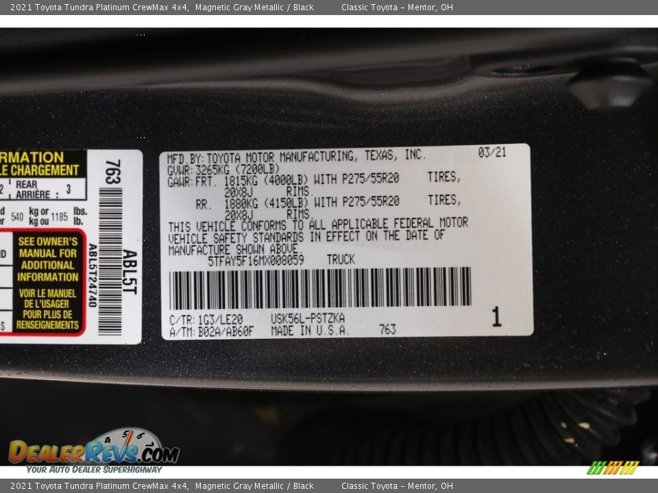 2021 Toyota Tundra Platinum CrewMax 4x4 Magnetic Gray Metallic / Black Photo #24