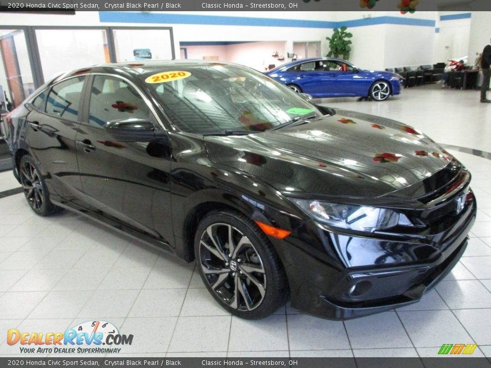2020 Honda Civic Sport Sedan Crystal Black Pearl / Black Photo #3