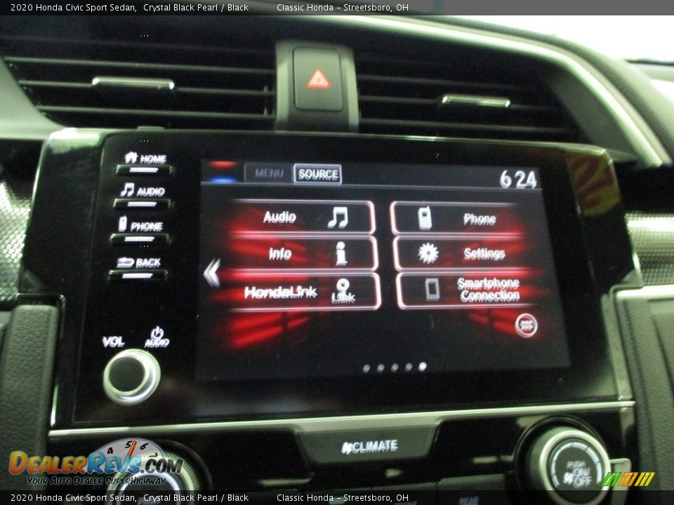 2020 Honda Civic Sport Sedan Crystal Black Pearl / Black Photo #35