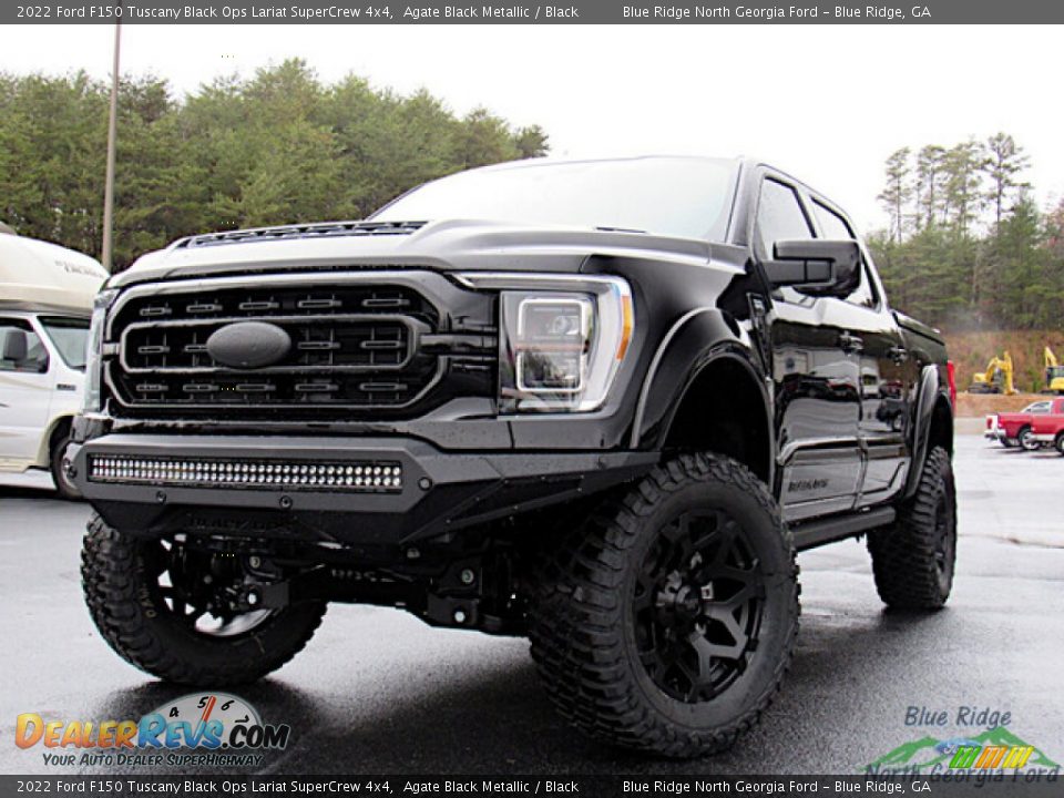 2022 Ford F150 Tuscany Black Ops Lariat SuperCrew 4x4 Agate Black Metallic / Black Photo #1