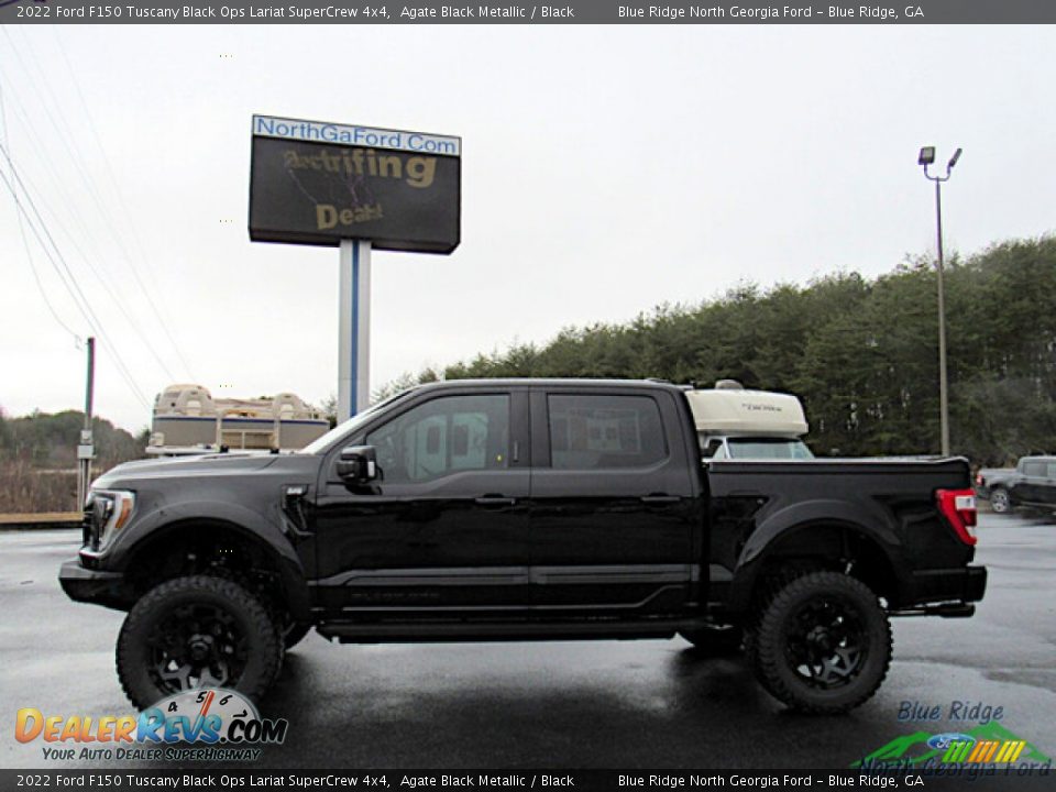 2022 Ford F150 Tuscany Black Ops Lariat SuperCrew 4x4 Agate Black Metallic / Black Photo #2