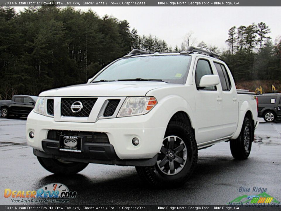 2014 Nissan Frontier Pro-4X Crew Cab 4x4 Glacier White / Pro-4X Graphite/Steel Photo #1