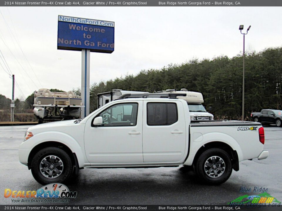 2014 Nissan Frontier Pro-4X Crew Cab 4x4 Glacier White / Pro-4X Graphite/Steel Photo #2