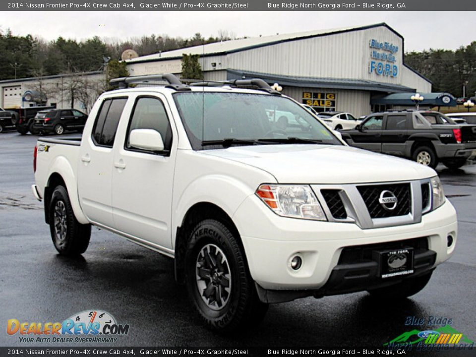 2014 Nissan Frontier Pro-4X Crew Cab 4x4 Glacier White / Pro-4X Graphite/Steel Photo #7