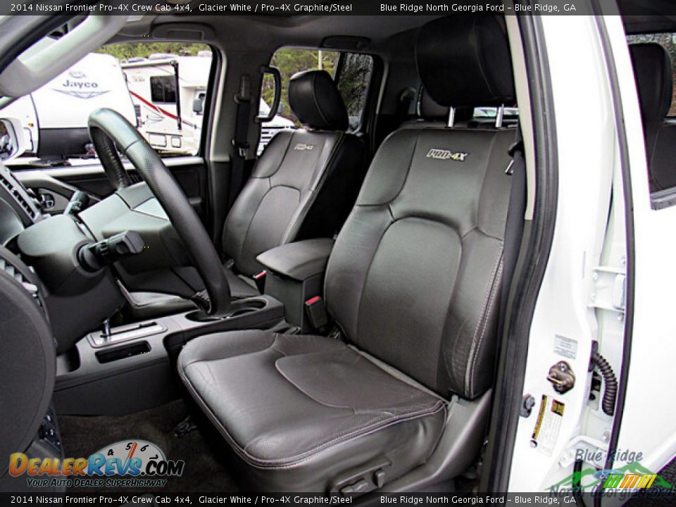 2014 Nissan Frontier Pro-4X Crew Cab 4x4 Glacier White / Pro-4X Graphite/Steel Photo #11