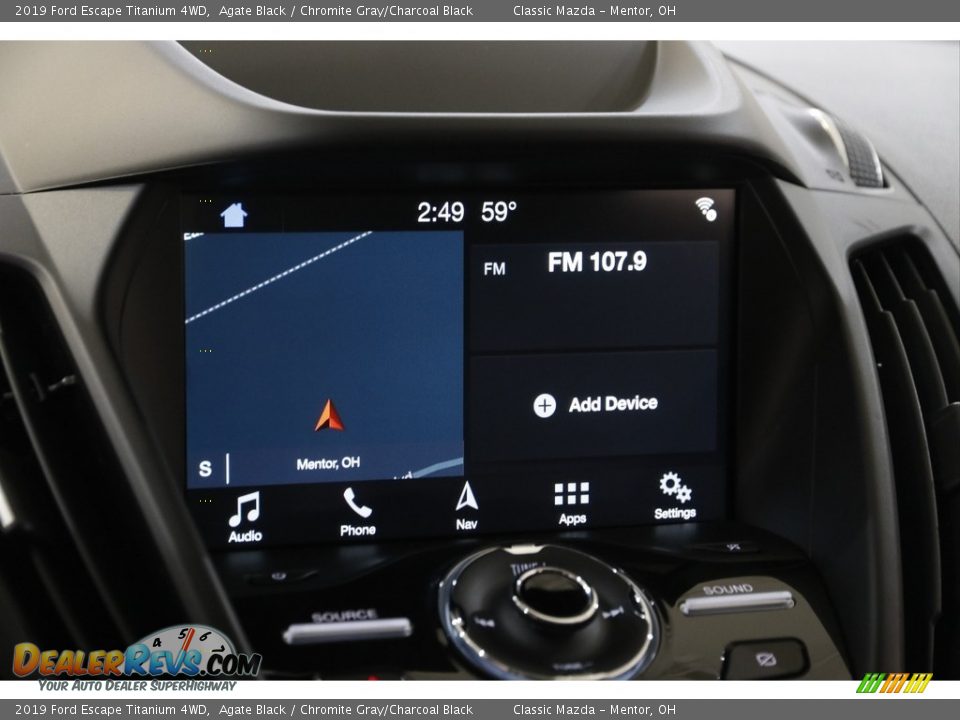 2019 Ford Escape Titanium 4WD Agate Black / Chromite Gray/Charcoal Black Photo #11