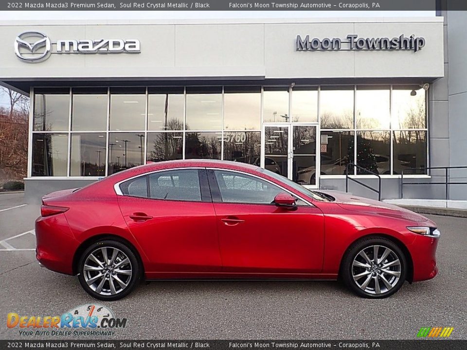 2022 Mazda Mazda3 Premium Sedan Soul Red Crystal Metallic / Black Photo #1