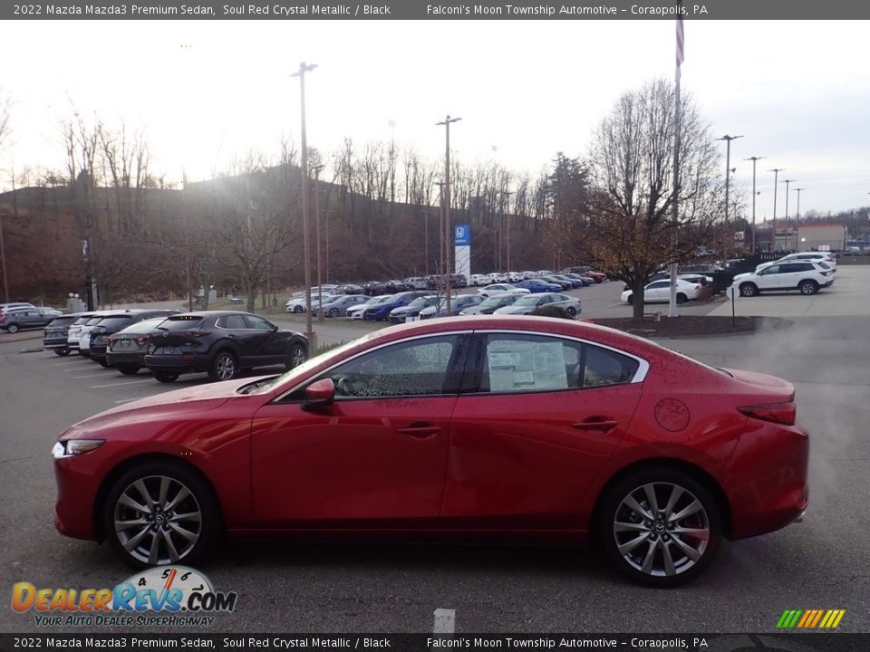 2022 Mazda Mazda3 Premium Sedan Soul Red Crystal Metallic / Black Photo #6