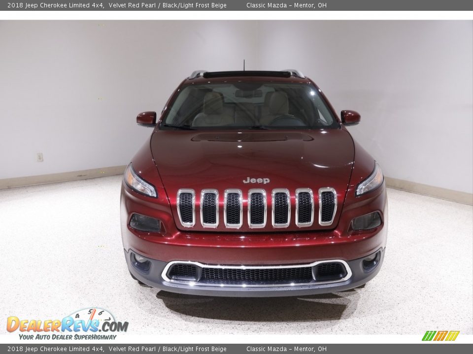 2018 Jeep Cherokee Limited 4x4 Velvet Red Pearl / Black/Light Frost Beige Photo #2