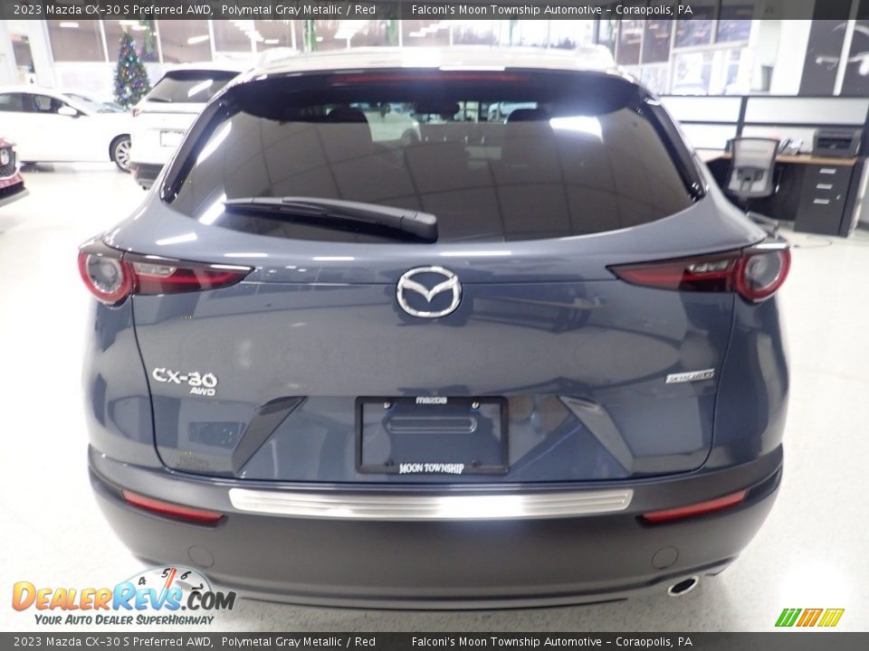2023 Mazda CX-30 S Preferred AWD Polymetal Gray Metallic / Red Photo #2