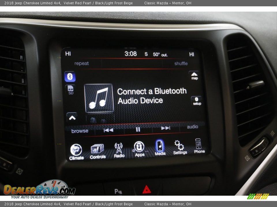 2018 Jeep Cherokee Limited 4x4 Velvet Red Pearl / Black/Light Frost Beige Photo #13