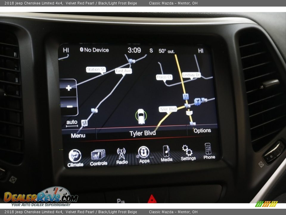 2018 Jeep Cherokee Limited 4x4 Velvet Red Pearl / Black/Light Frost Beige Photo #15