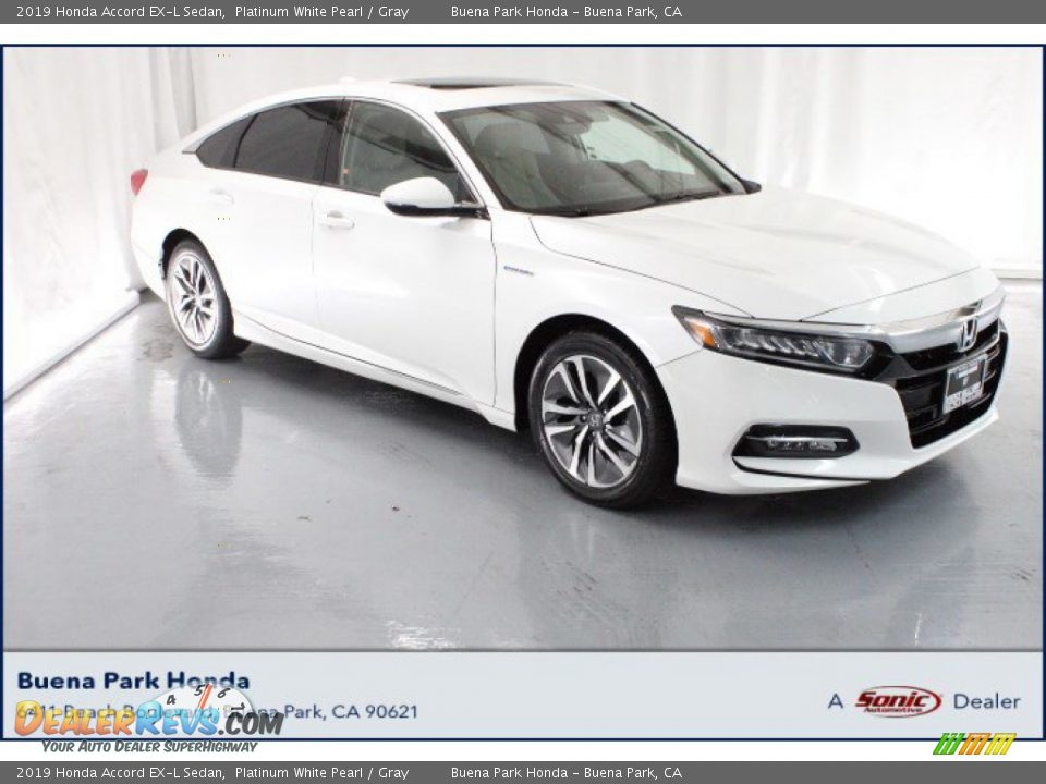 2019 Honda Accord EX-L Sedan Platinum White Pearl / Gray Photo #1