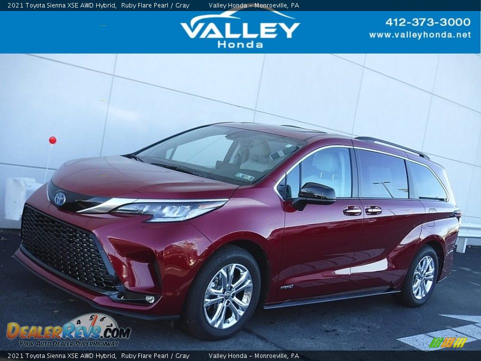 2021 Toyota Sienna XSE AWD Hybrid Ruby Flare Pearl / Gray Photo #1