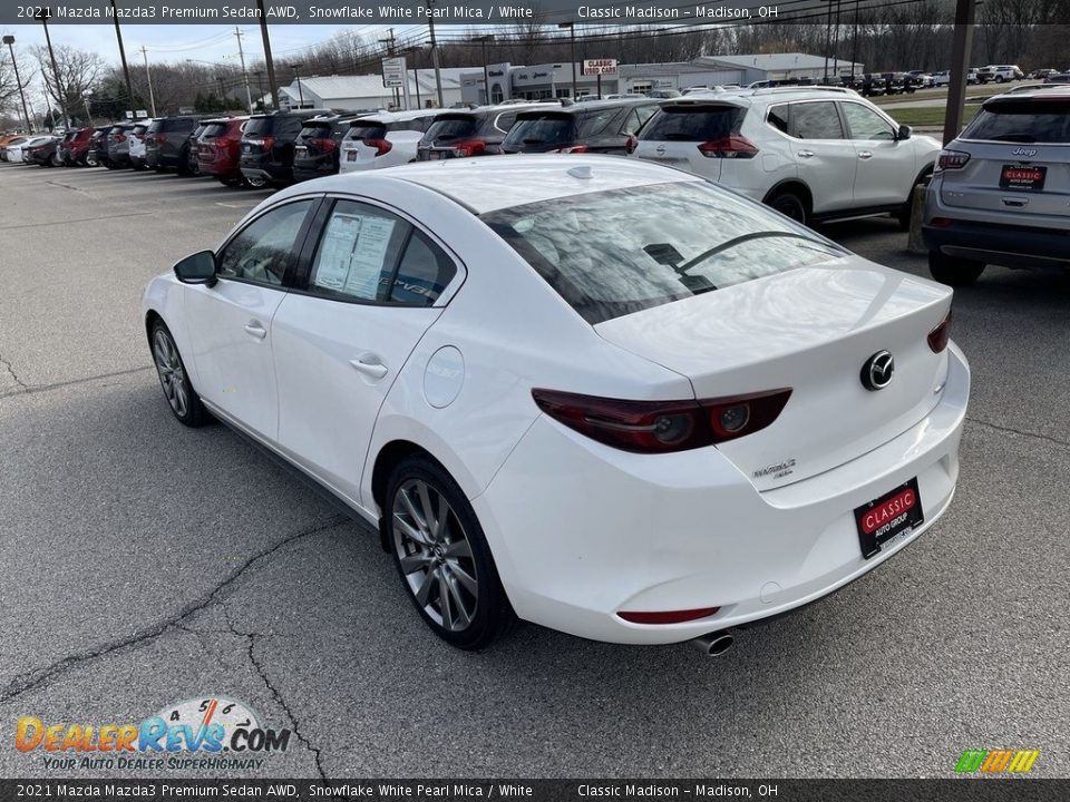 2021 Mazda Mazda3 Premium Sedan AWD Snowflake White Pearl Mica / White Photo #2