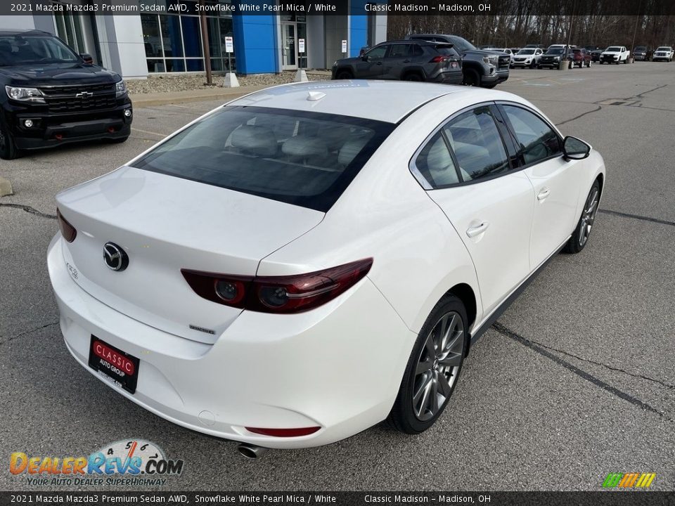2021 Mazda Mazda3 Premium Sedan AWD Snowflake White Pearl Mica / White Photo #3