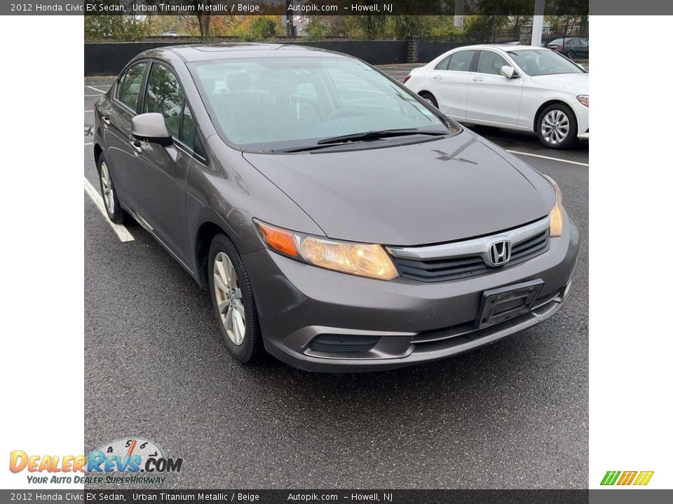 2012 Honda Civic EX Sedan Urban Titanium Metallic / Beige Photo #3